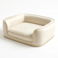 Letto per Cani in Pelle Sintetica Beige 80x60x30 cm