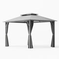 Gazebo da Giardino in Alluminio e Acciaio Zincato Grigio 3x4m
