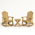 Set di Sedie a Dondolo in Legno con Tavolino Quadrato