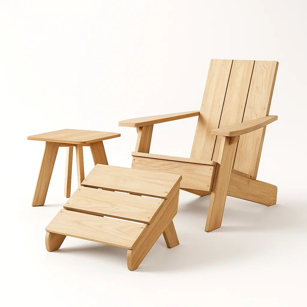 Set Mobili da Giardino in Legno di Rovere