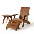 Set da Giardino in Legno Teak con Sedia, Tavolo e Poggiapiedi