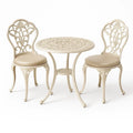 Set da bistrot in alluminio con sedie imbottite crema