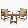 Set sedie e tavolino in legno di acacia e rattan