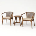 Set da giardino con 2 sedie in legno e tavolo