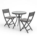 Set Tavolo e Sedie in Metallo Grigio per Esterno