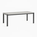 Tavolo Rettangolare da Esterno in Alluminio Verniciato a Polvere 160 cm Grigio