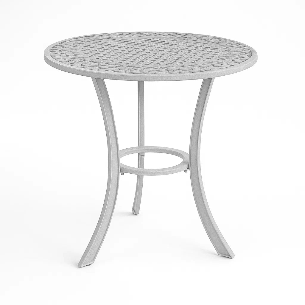 Tavolo rotondo in alluminio grigio