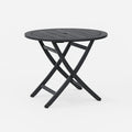 Tavolo da esterno rotondo pieghevole in resina Ø80 cm Nero