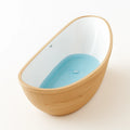 Vasca da bagno in legno e resina acrilica, 170x80x60 cm, Bianco e Azzurro