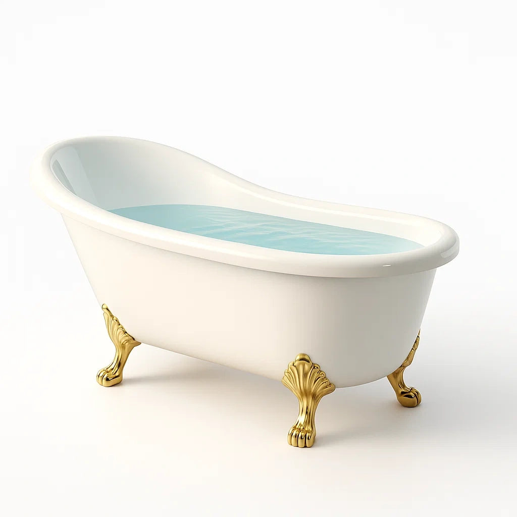 Vasca da Bagno in Acrilico con Piedini Dorati