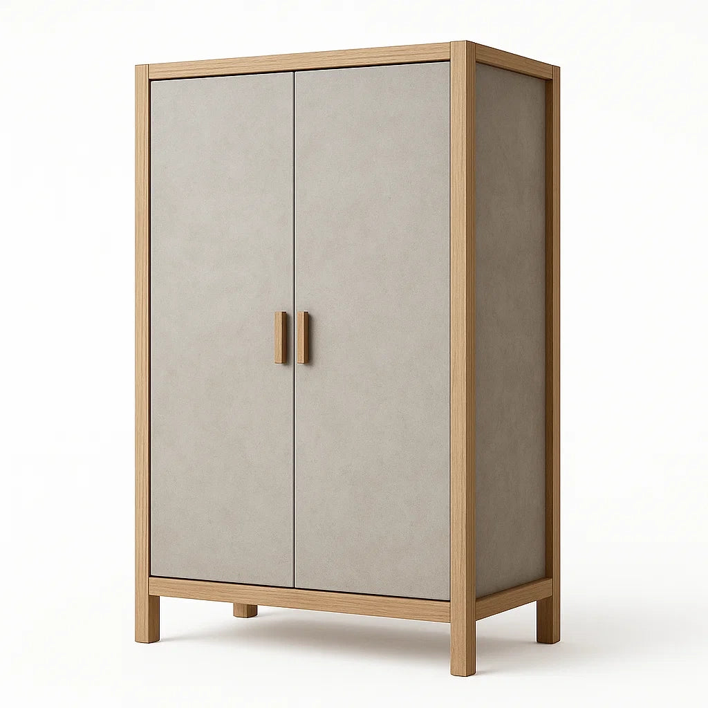 Armadio a Due Ante in Legno e MDF Grigio 180cm