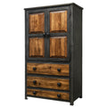 Armadio in Legno e Metallo con Ante e Cassetti 185x90x45cm