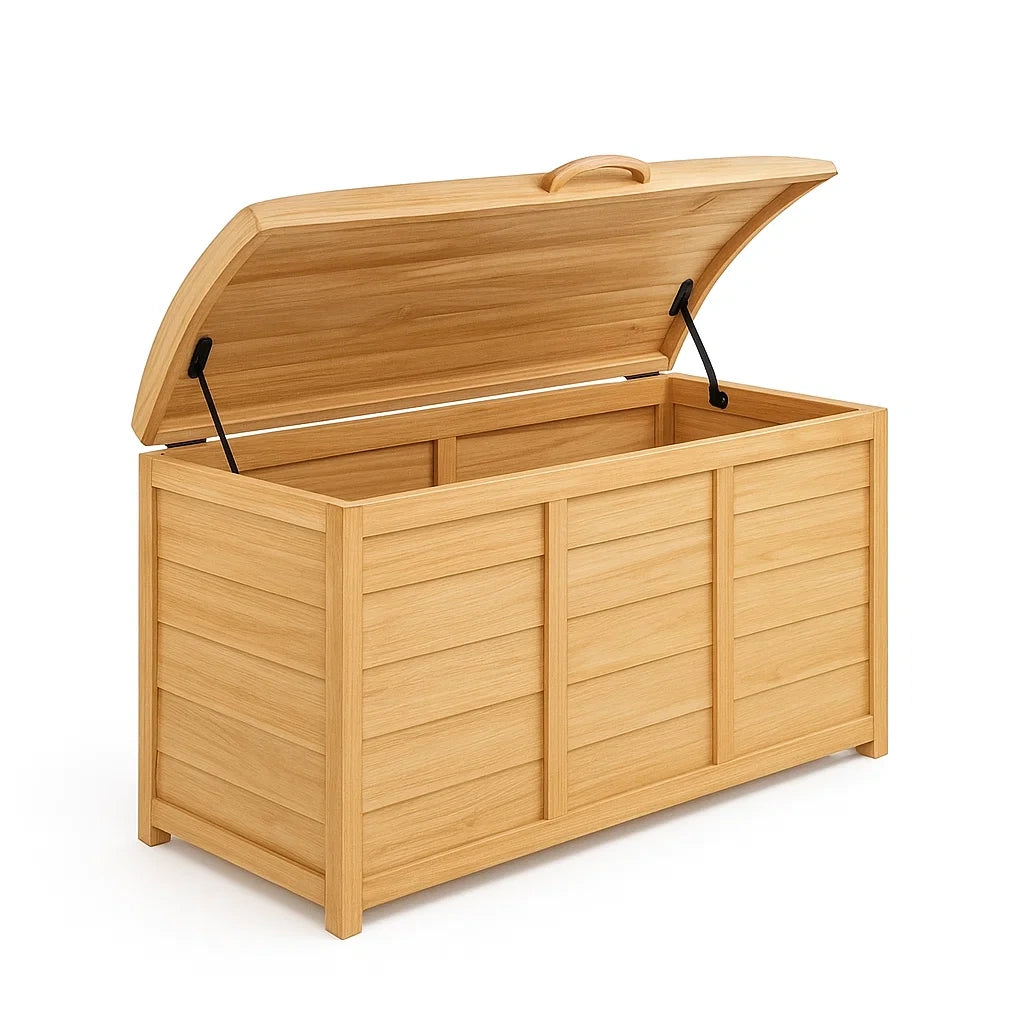 Cassapanca in Legno di Pino con Coperchio 120x50x60 cm