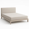 Letto Matrimoniale in Legno e Tessuto Beige 200x180 cm
