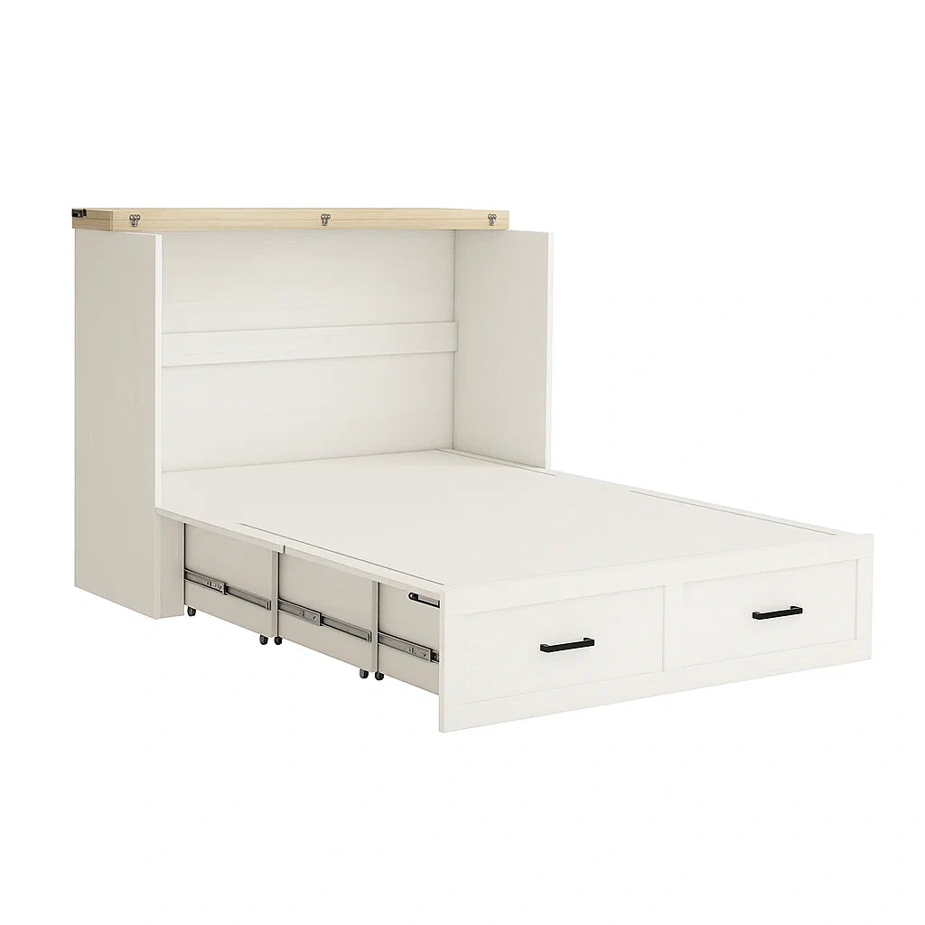 Letto a Scomparsa Bianco con Cassetti