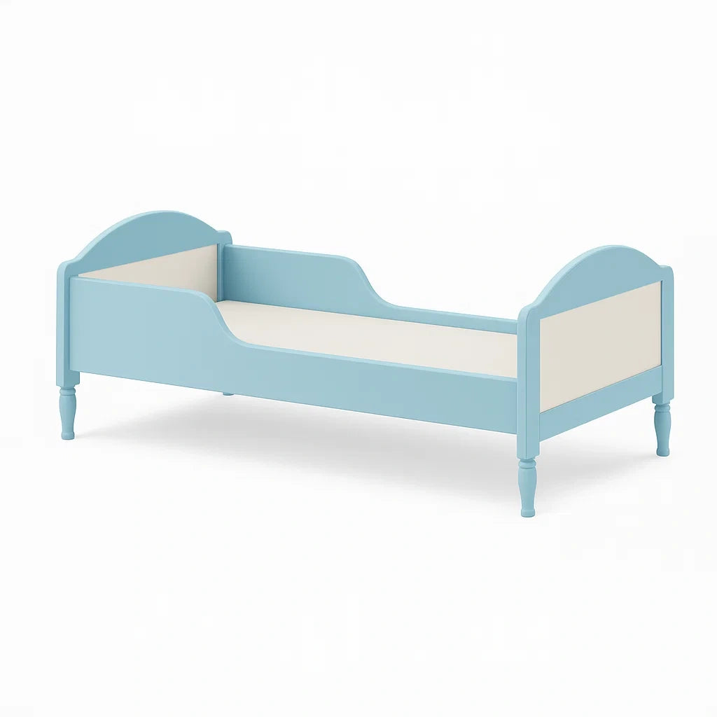 Letto in legno MDF blu e bianco 80x160 cm