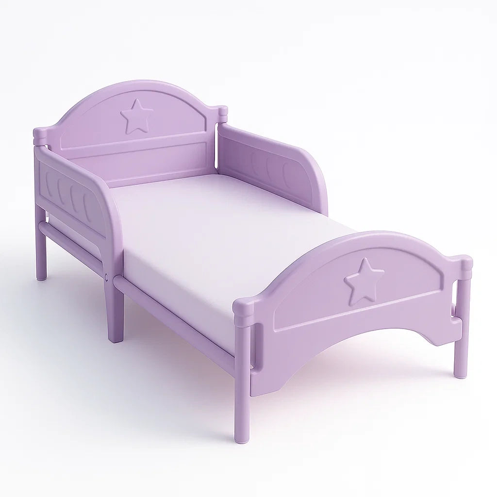Letto in Plastica per Bambini con Stelle, 146x73 cm, Lilla