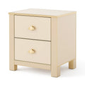 Comodino in MDF Crema con 2 Cassetti 40x30x50 cm