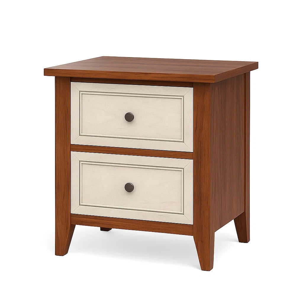 Comodino in Legno e MDF con 2 Cassetti