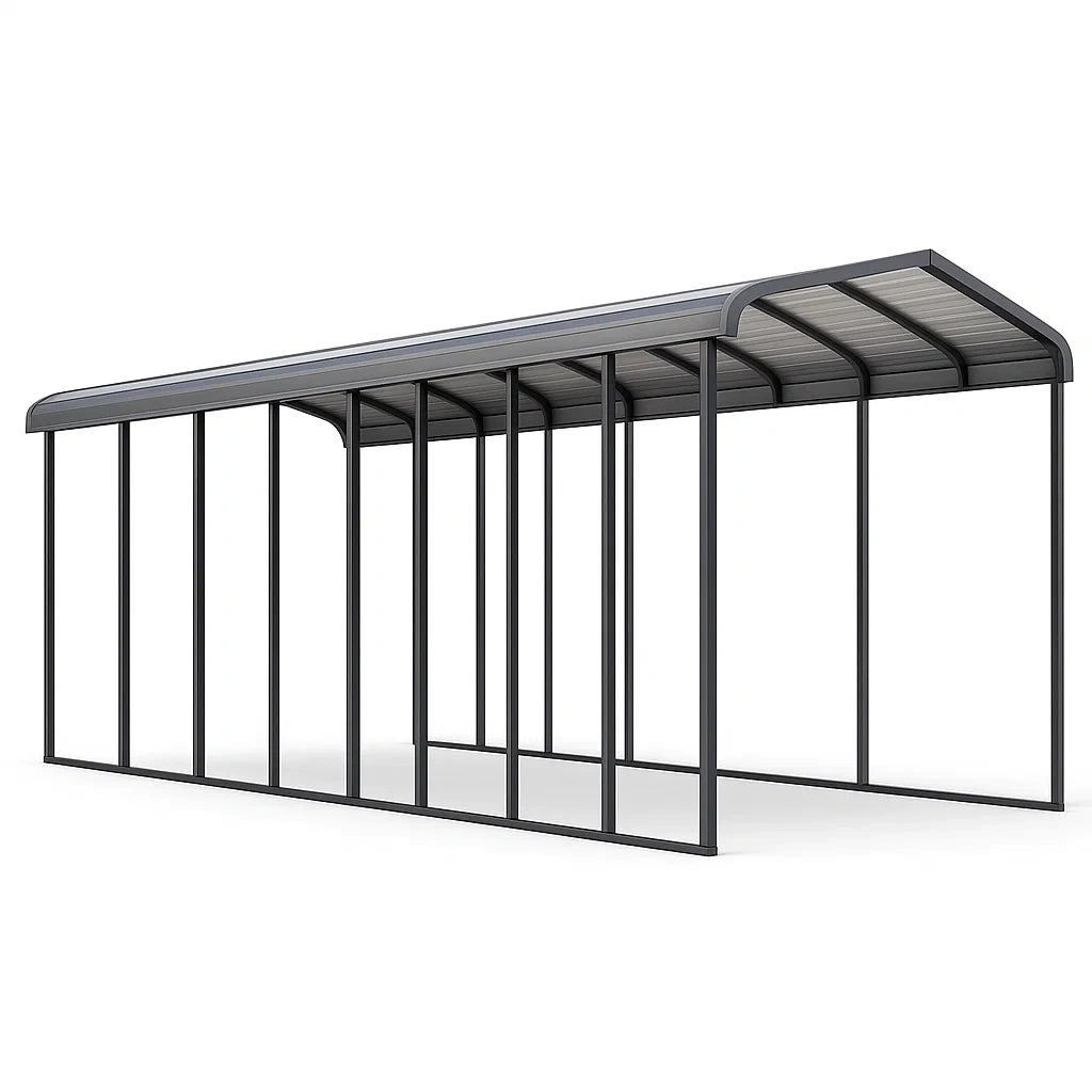 Pensilina in Metallo e Policarbonato 300x600 cm Grigio