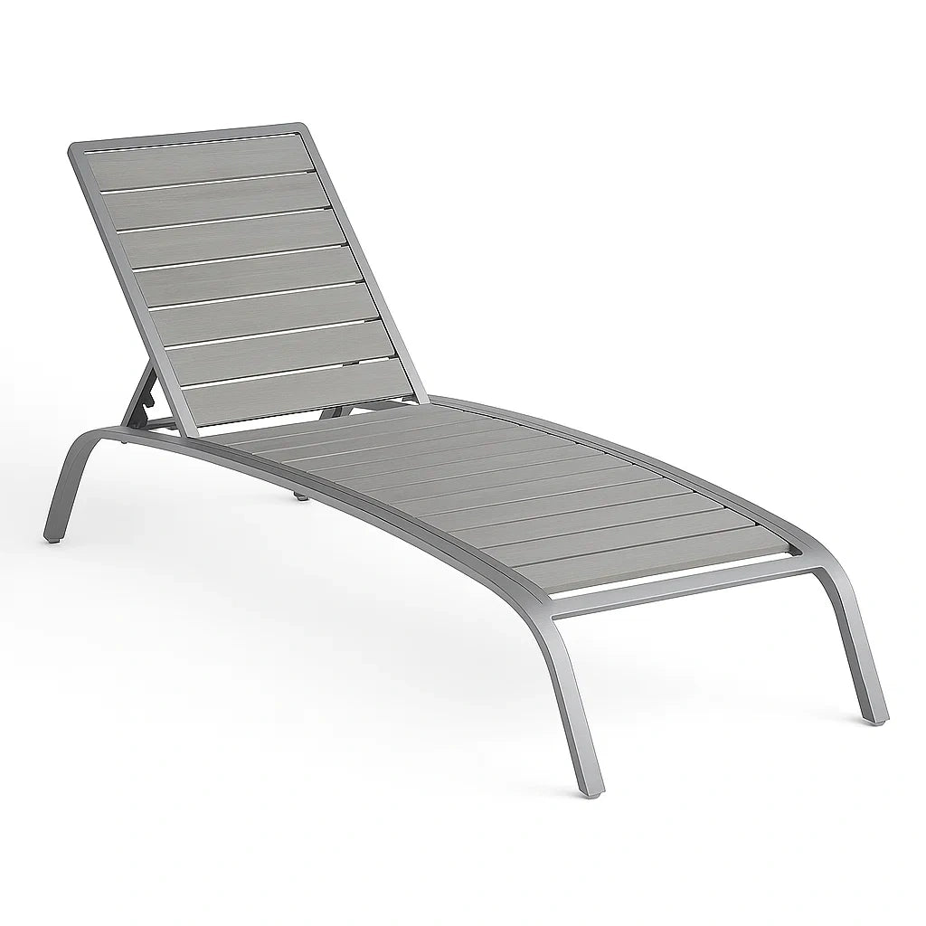 Sedia a sdraio in alluminio grigio